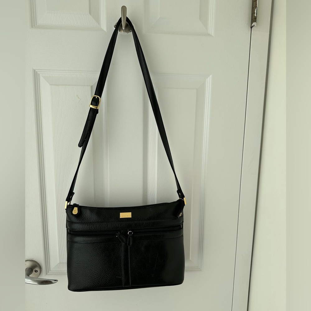 Large Classic Black Crossbody Bag with Adjustable Strap